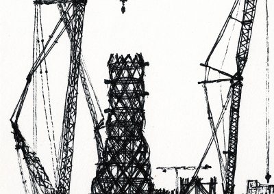 Wendy Rolt, Olympic Site 1, 15 x 21cm, Ink on Paper
